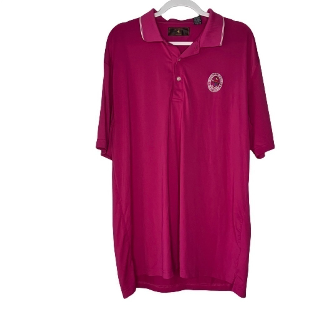 BETHPAGE BLACK COURSE MENS SZ L POLO SHIRT GOLF ATHLETIC KNIT MESH POLO Pink.